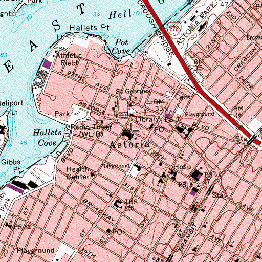 Topographic Map of Public School 171, NY
