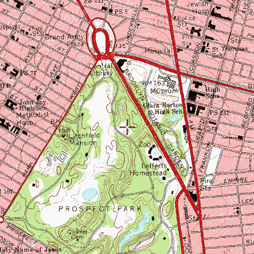 Topographic Map of Nellie's Lawn, NY