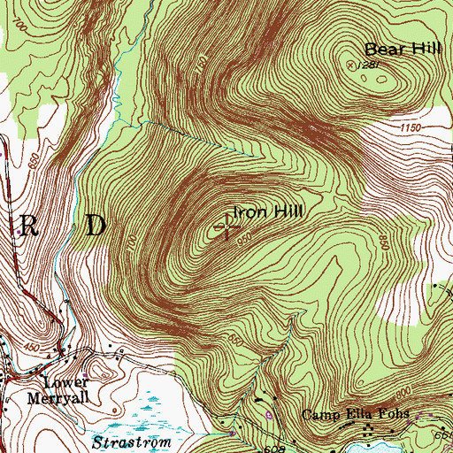 Topographic Map of Iron Hill, CT
