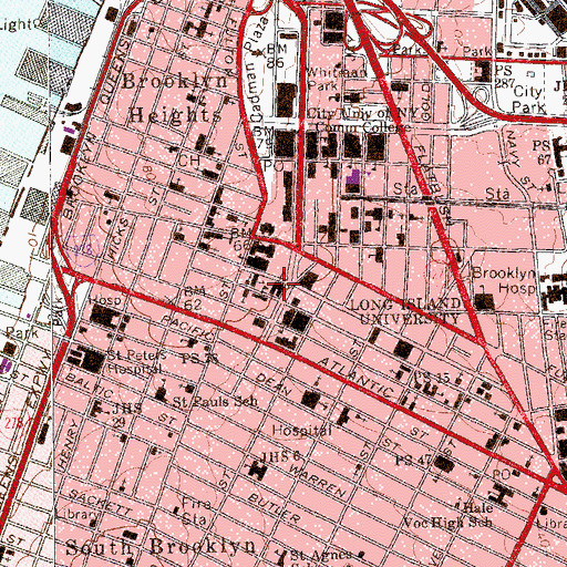 Topographic Map of New York City Board of Education Headquarters, NY