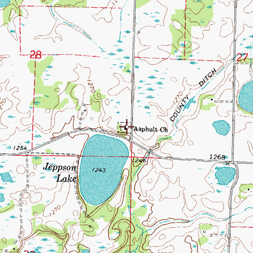 Topographic Map of Asphult Cemetery, MN