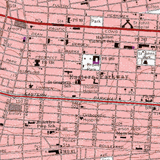Topographic Map of Saint Gregory's Roman Catholic Church, NY