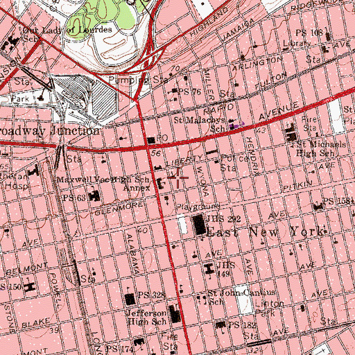 Topographic Map of Grace Baptist Church, NY