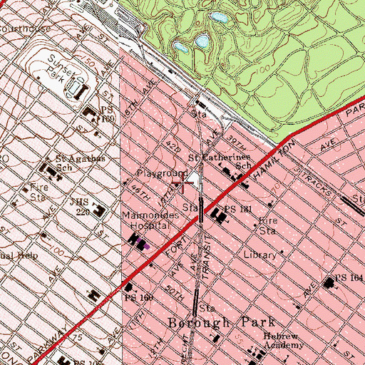 Topographic Map of Bais Brocho of Karlin Stolin, NY