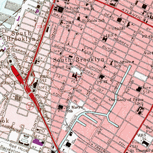 Topographic Map of Public School 58, NY