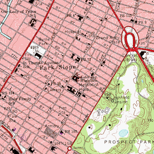 Topographic Map of Secondary School for Law and Journalism, NY
