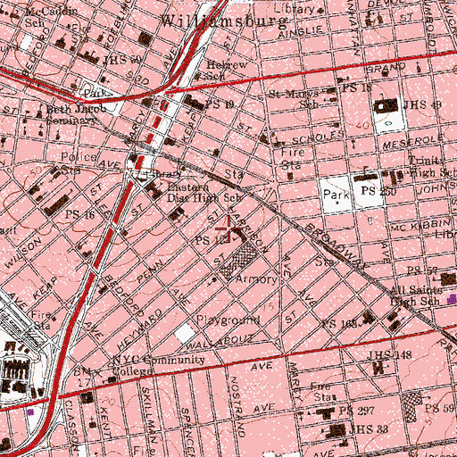 Topographic Map of Yeshiva Gedolah Ohr Yisroel, NY