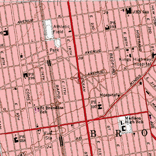 Topographic Map of Yeshiva Toras Emes Kamenitz, NY