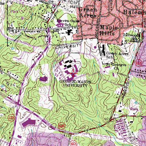 Topographic Map of Robinson Hall A, VA