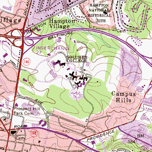 Topographic Map of Hooper House, MD