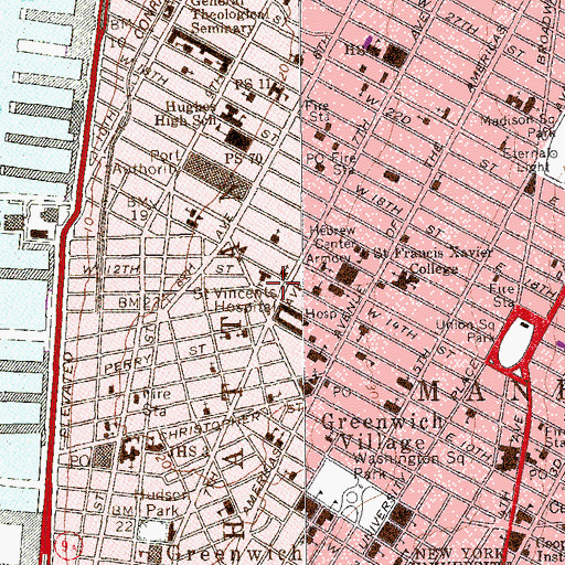 Topographic Map of Edward and Theresa O'Toole Medical Services Building, NY