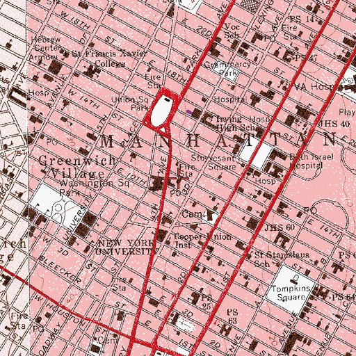 Topographic Map of Saint Ann's Shrine Armenian Catholic Cathedral, NY