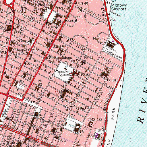 Topographic Map of Christodora House, NY