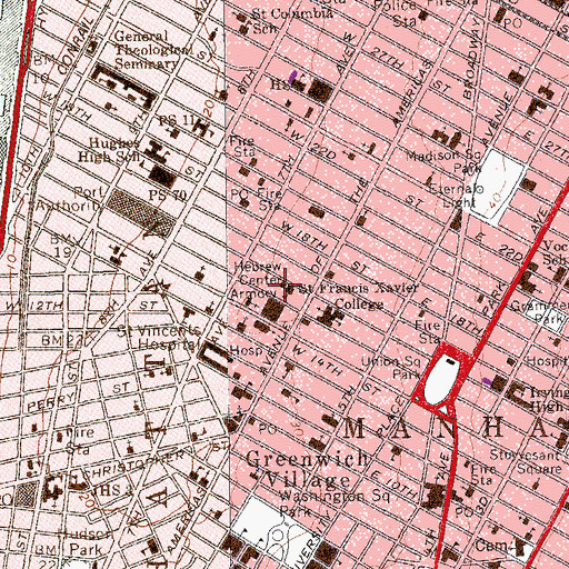 Topographic Map of French Evangelical Church, NY