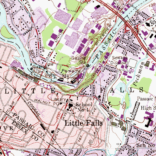 Topographic Map of Little Falls Pump Station Passaic Valley Water Commission, NJ