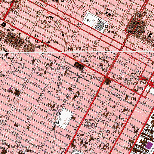 Topographic Map of Kaskel and Kaskel Building, NY