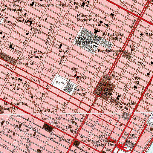 Topographic Map of Century Association Building, NY