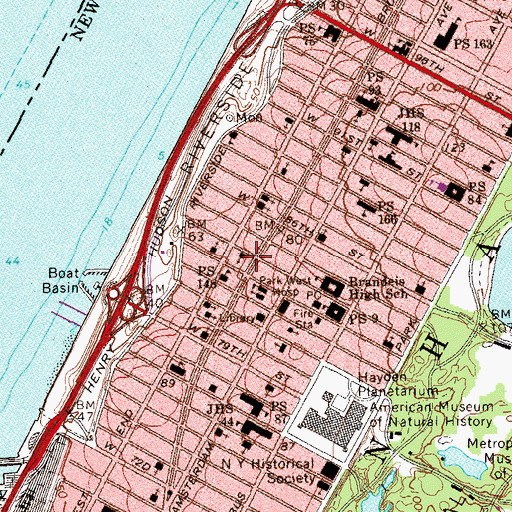Topographic Map of Broadway Fashion Building, NY