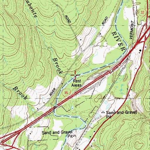Topographic Map of Labonte Brook, CT