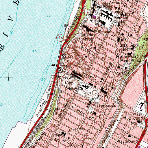 Topographic Map of National Institute of Arts and Letters, NY