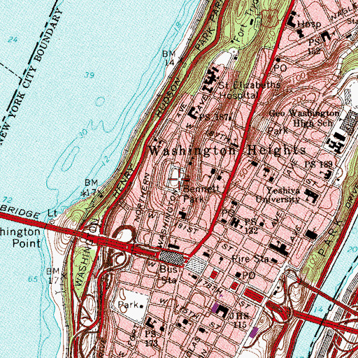 Topographic Map of Fort Washington (historical), NY