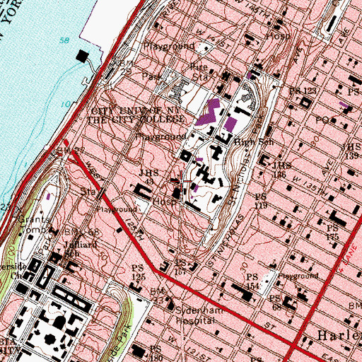 Topographic Map of Annunciation School, NY