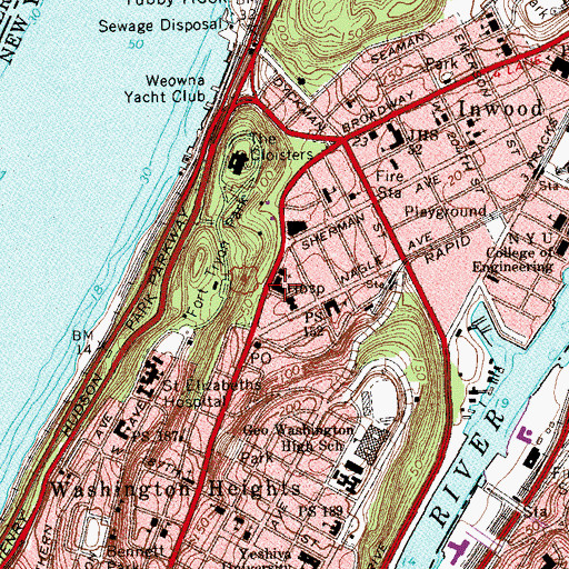 Topographic Map of Intermediate School 218, NY