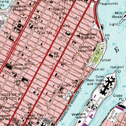 Topographic Map of Public School 290, NY