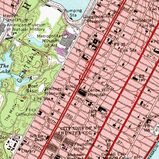 Topographic Map of Rabbi Joseph Lookstein Ramaz School, NY