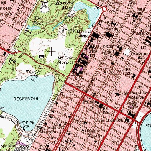 Topographic Map of Saint Bernard's School, NY