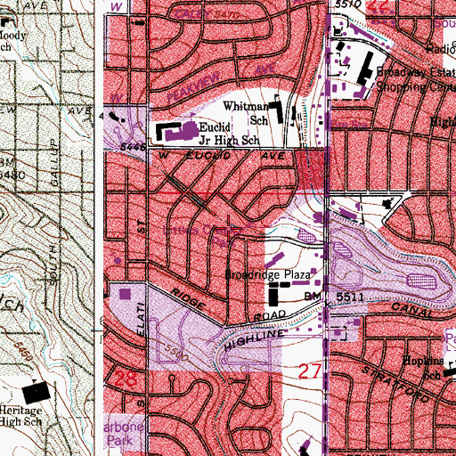 Topographic Map of Littles Creek Park, CO