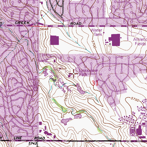 Topographic Map of Linksview Park, CO