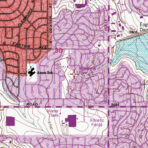 Topographic Map of Madema Park, CO