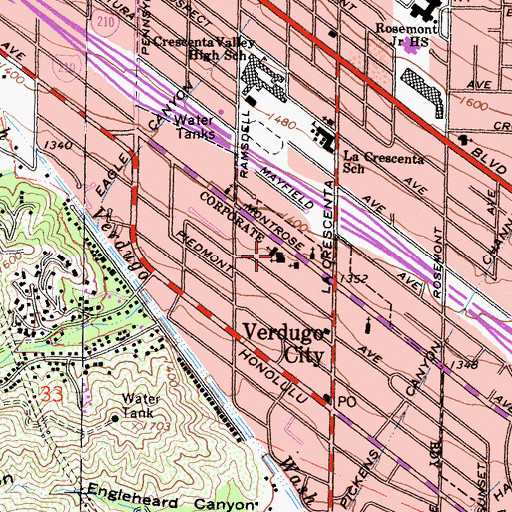 Topographic Map of Antioch Presbyterian Church, CA