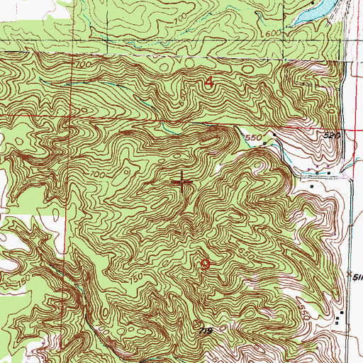 Topographic Map of Singing Woods Nature Preserve, IL