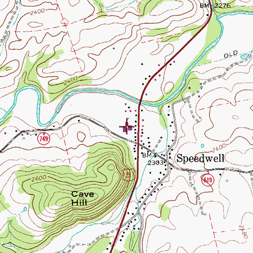 Topographic Map of Speedwell Elementary School, VA