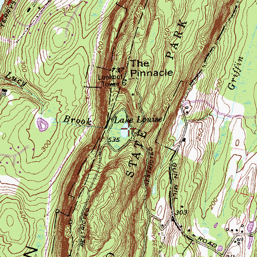 Topographic Map of Lake Louise, CT