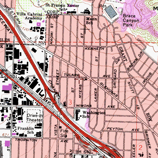Topographic Map of Bethany United Presbyterian Church, CA