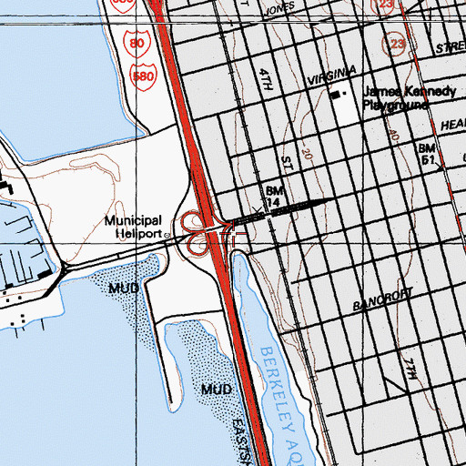 Topographic Map of Berkeley City Pound, CA