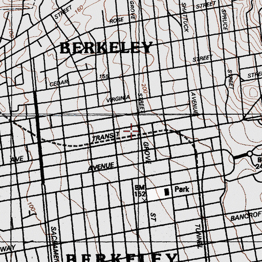 Topographic Map of North Berkeley Senior Citizens Center, CA