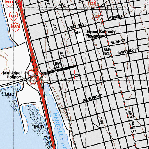 Topographic Map of West Berkeley Health Center, CA