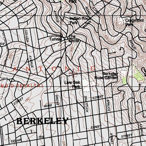 Topographic Map of Reorganized Church of Jesus Christ of Latter Day Saints, CA