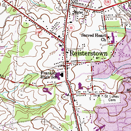 Topographic Map of Reisterstown Volunteer Fire Company Station 41, MD
