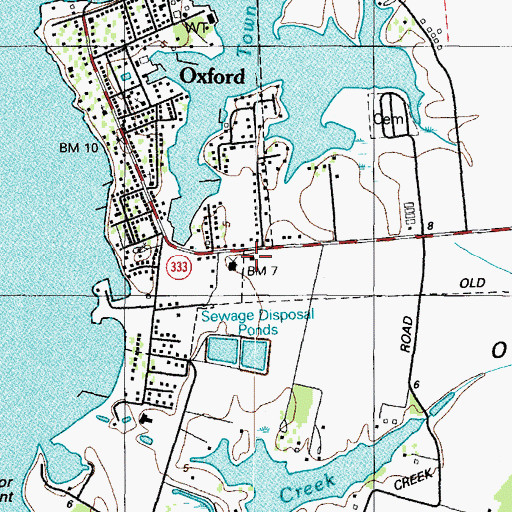Topographic Map of Oxford Fire Company Station 20, MD