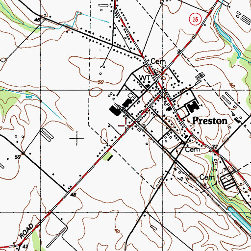 Topographic Map of Preston Volunteer Fire Company Station 200, MD