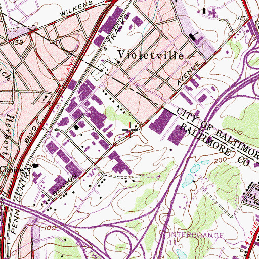 Topographic Map of Violetville Volunteer Fire Department Station 34, MD