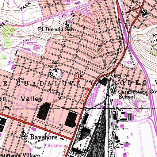Topographic Map of Visitacion Post Office, CA