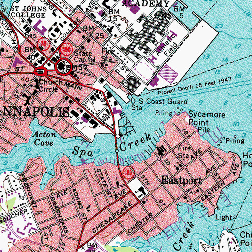 Topographic Map of Annapolis Yacht Basin, MD