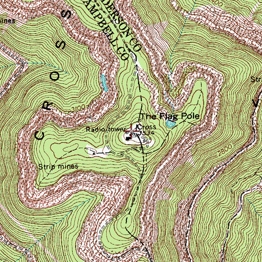 Topographic Map of Lake City Air Force Station (historical), TN