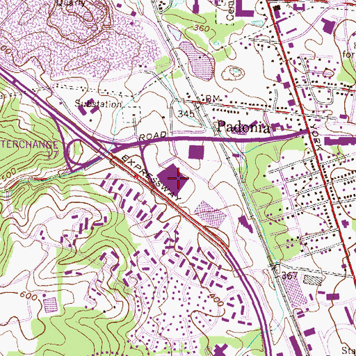 Topographic Map of Padonia Corporate Center, MD